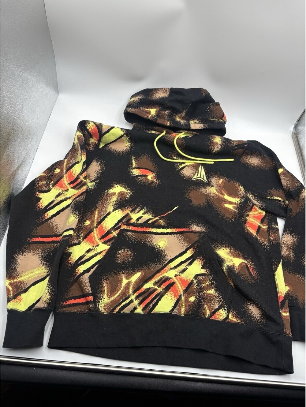 Nike Ja Morant Club Fleece Pullover Hoodie Light Lemon Twist Men's Size L!!!!